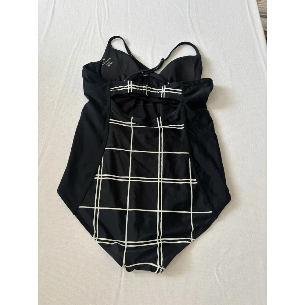Athleta Lanikai One Piece Swim Suit Black Sz ‎ 38 B/C Underwire Padding